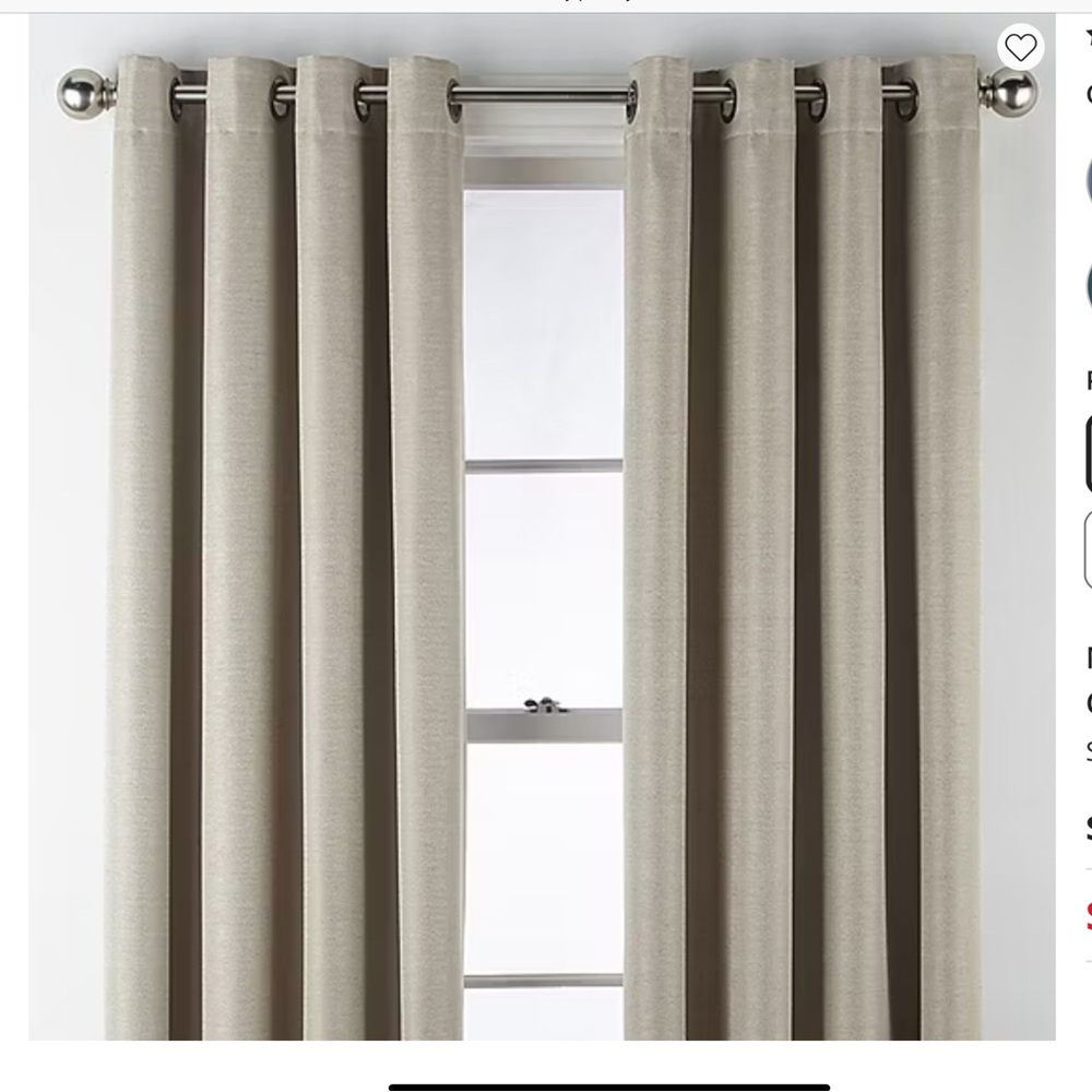 Liz Claiborne Pair of Tan Curtains Kathryn Grommet Panels